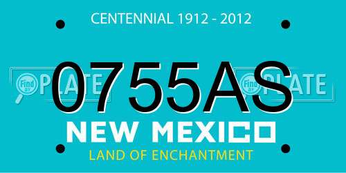 0755AS New Mexico License Plate