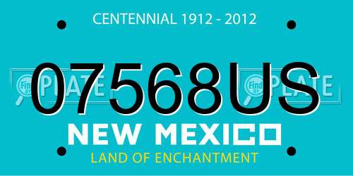 07568US New Mexico License Plate