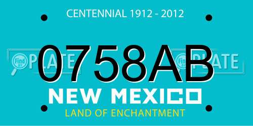 0758AB New Mexico License Plate