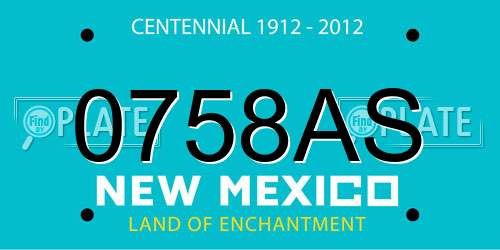 0758AS New Mexico License Plate