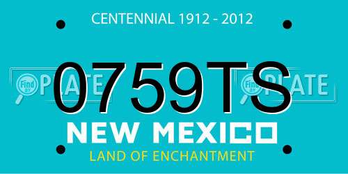 0759TS New Mexico License Plate