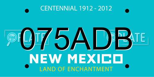 075ADB New Mexico License Plate