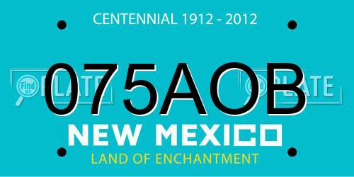 075AOB New Mexico License Plate