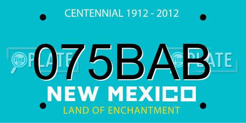075BAB New Mexico License Plate