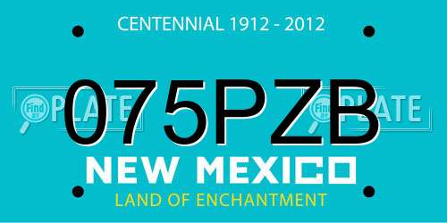 075PZB New Mexico License Plate