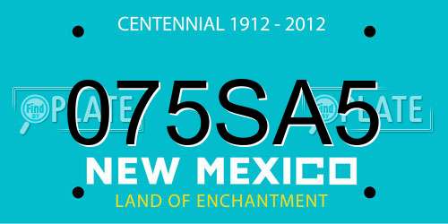 075SA5 New Mexico License Plate