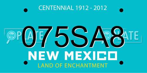 075SA8 New Mexico License Plate