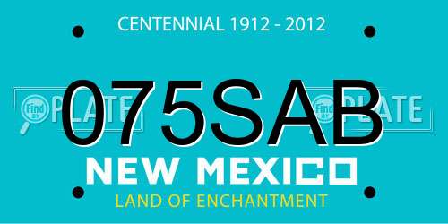 075SAB New Mexico License Plate