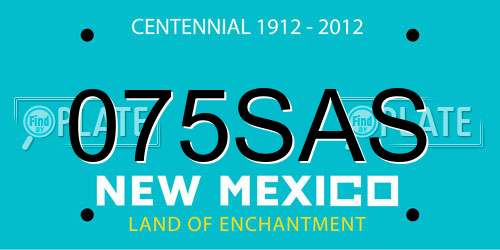 075SAS New Mexico License Plate