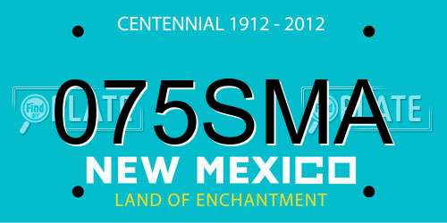 075SMA New Mexico License Plate