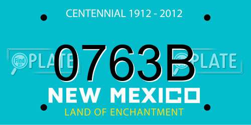 0763B New Mexico License Plate