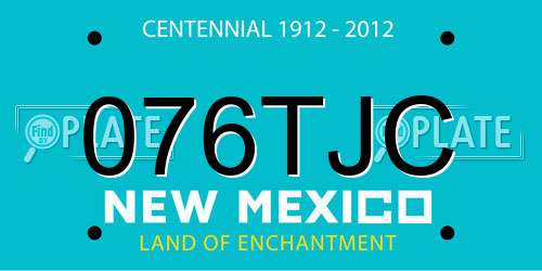 076TJC New Mexico License Plate