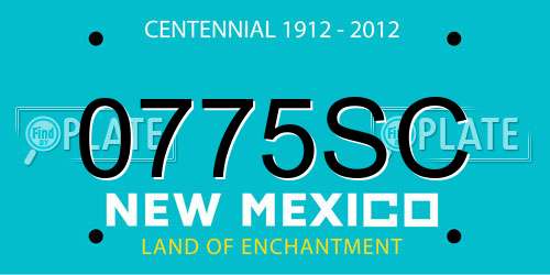 0775SC New Mexico License Plate