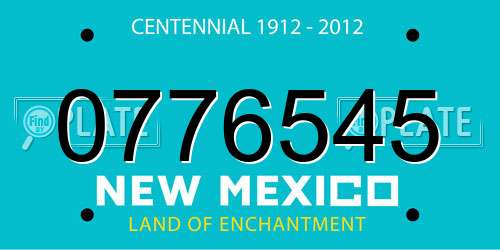 0776545 New Mexico License Plate