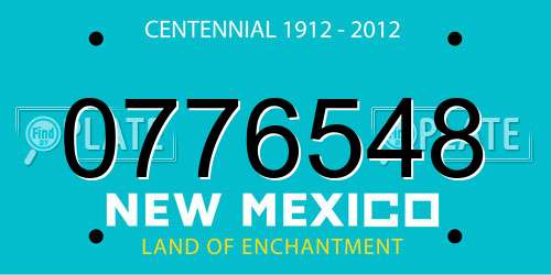 0776548 New Mexico License Plate
