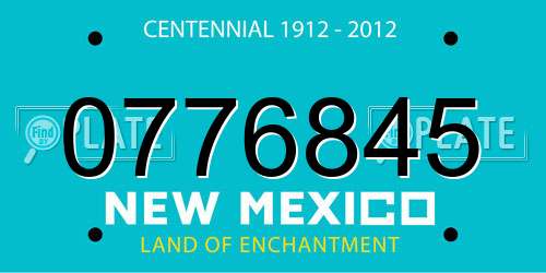 0776845 New Mexico License Plate