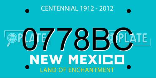 0778BC New Mexico License Plate