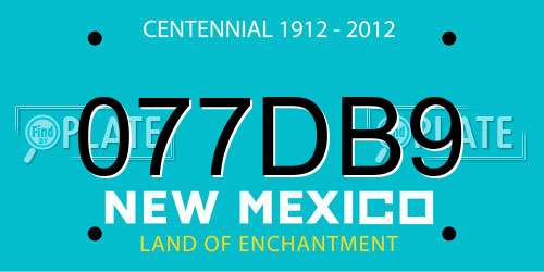 077DB9 New Mexico License Plate