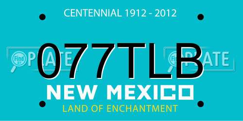 077TLB New Mexico License Plate