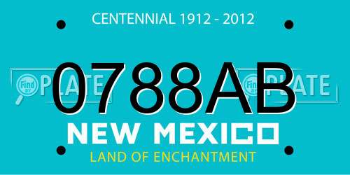 0788AB New Mexico License Plate