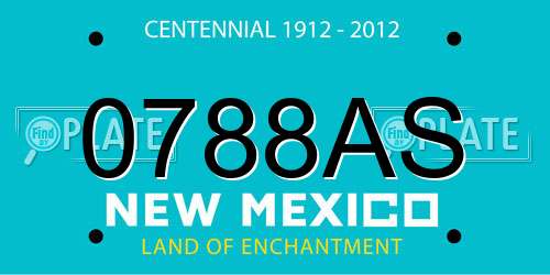 0788AS New Mexico License Plate