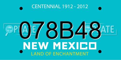 078B48 New Mexico License Plate