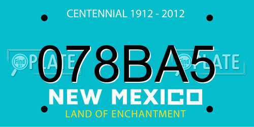 078BA5 New Mexico License Plate