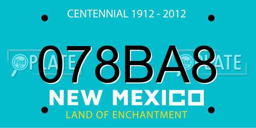 078BA8 New Mexico License Plate