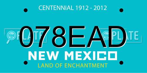 078EAD New Mexico License Plate