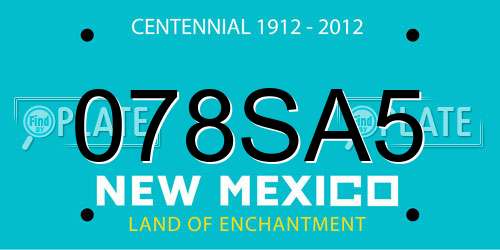 078SA5 New Mexico License Plate