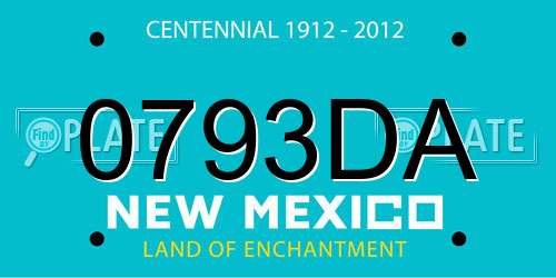 0793DA New Mexico License Plate