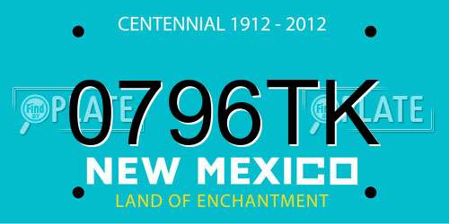 0796TK New Mexico License Plate