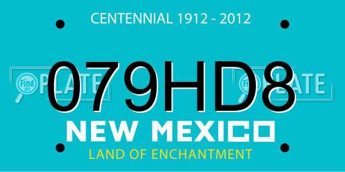 079HD8 New Mexico License Plate