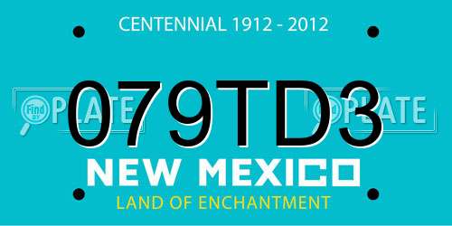079TD3 New Mexico License Plate