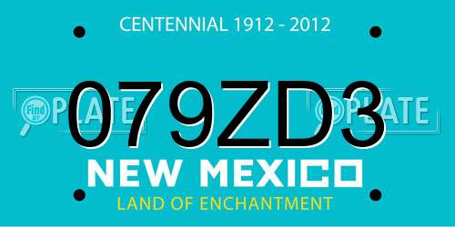079ZD3 New Mexico License Plate