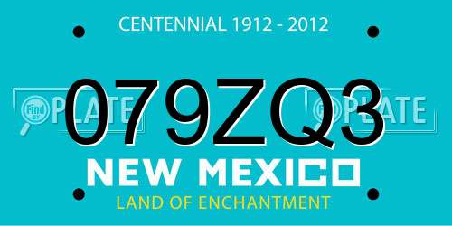 079ZQ3 New Mexico License Plate