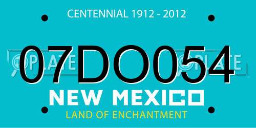 07DO054 New Mexico License Plate