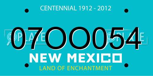 07OO054 New Mexico License Plate