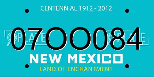 07OO084 New Mexico License Plate