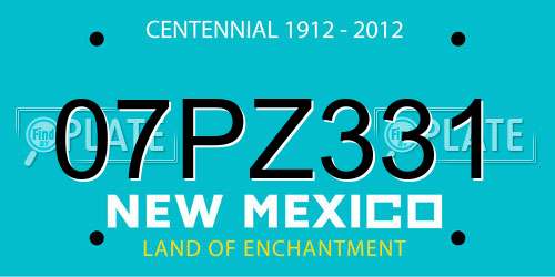07PZ331 New Mexico License Plate