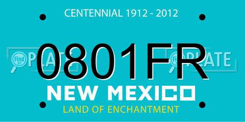 0801FR New Mexico License Plate