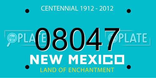 08047 New Mexico License Plate