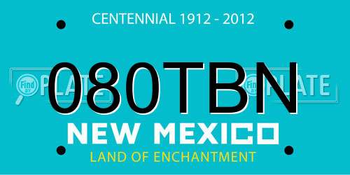 080TBN New Mexico License Plate