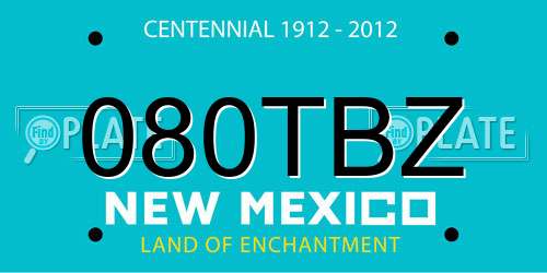 080TBZ New Mexico License Plate