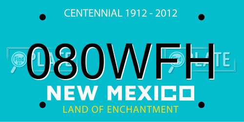 080WFH New Mexico License Plate