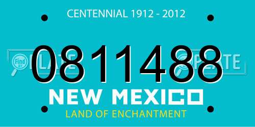 0811488 New Mexico License Plate