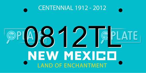0812TL New Mexico License Plate