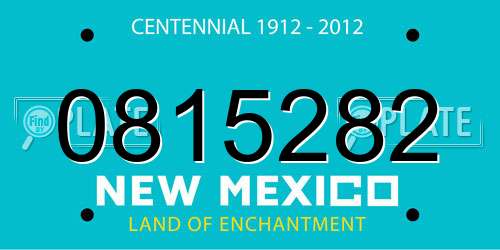 0815282 New Mexico License Plate