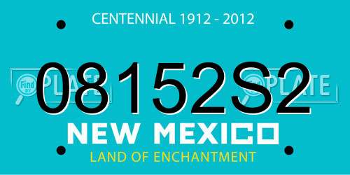 08152S2 New Mexico License Plate