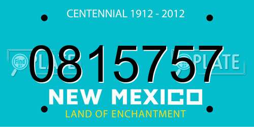 0815757 New Mexico License Plate
